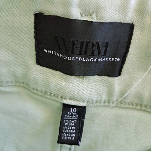 White House Black Market Extra High Rise 5" Short Mint Green Size 10 Belted - Picture 5 of 9